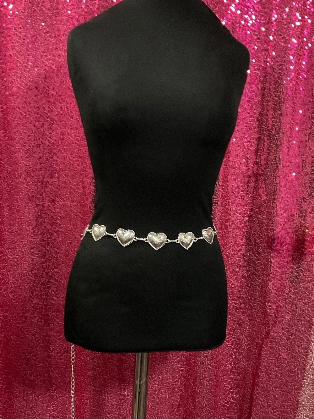 Silver Heart Link Waist Chain Belt - Women Accessories
